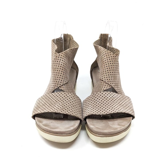 Eileen Fisher Shoes Womens 9 Sport Sandals Leather Zip Ankle Strap Open Toe - Picture 5 of 9